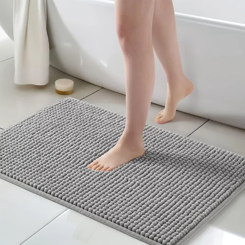 Vista 32 de FRESHMINT Alfombra de baño de felpilla gruesa y grumosa, 17"x24", alfombrilla de baño antideslizante, accesorio decorativo suave, linda alfombrilla