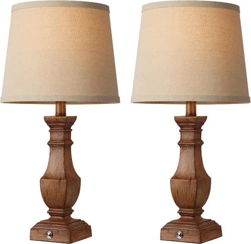 Vista 6 de ROTTOGOON Juego de 2 lámparas de mesa regulables, lámparas de mesa rústicas de granja para sala de estar, dormitorio, lámparas de escritorio