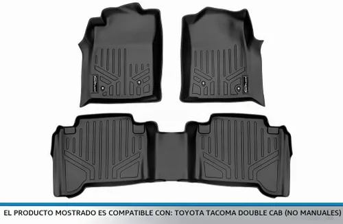 Vista 5 de SMARTLINER Juego de alfombrillas de piso de ajuste personalizado de 2 filas para Toyota Tacoma 2005-2011