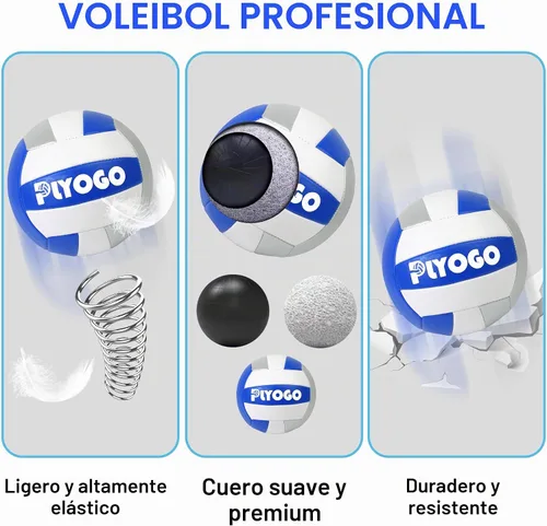 Vista 5 de Red de voleibol para patio trasero, juego de red de voleibol profesional portátil al aire libre resistente con postes de aluminio ajustables, diseño