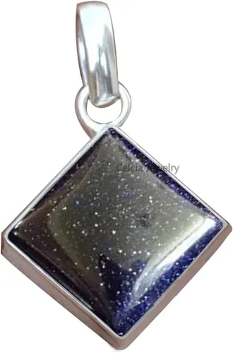 Vista 31 de Colgante de plata de ley 925 maciza para hombres y mujeres, auténtico ónix negro plano, cuadrado, colgante único hecho a mano para ella y él