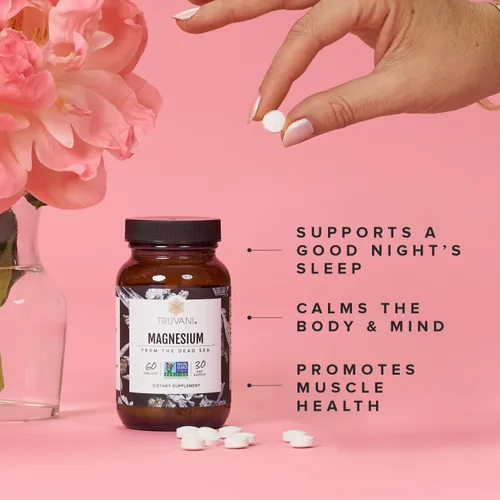 Vista 3 de Truvani Tabletas de óxido de magnesio de 400 mg 60 tabletas Apoya la calma y el sueño, huesos saludables, salud muscular, salud digestiva