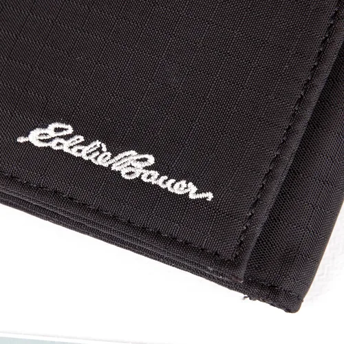 Vista 3 de Eddie Bauer Men's Fabric Trifold Wallet Money Clip RFID Protection ID Window Genuine Leather EDC