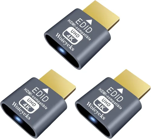 Vista 10 de Enchufe ficticio DisplayPort 4K, emulador de pantalla fantasma sin cabeza, compatible con emulador EDID, 1080 @60 Hz-3840 x 2160 @17 Hz, paquete de 2