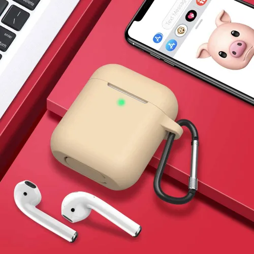 Vista 6 de Estuche de silicona para AirPods, estuche protector compatible con Airpods Serie 2 y 1 (no para estuche de carga inalámbrica)