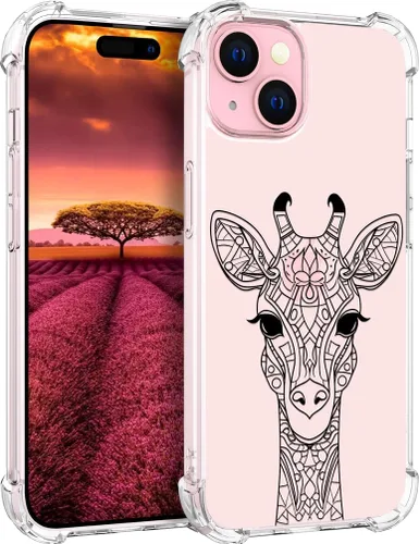 Vista 60 de Funda compatible con iPhone 15, bonita funda transparente para mujer, funda de silicona transparente para teléfono, color negro, tigre poderoso