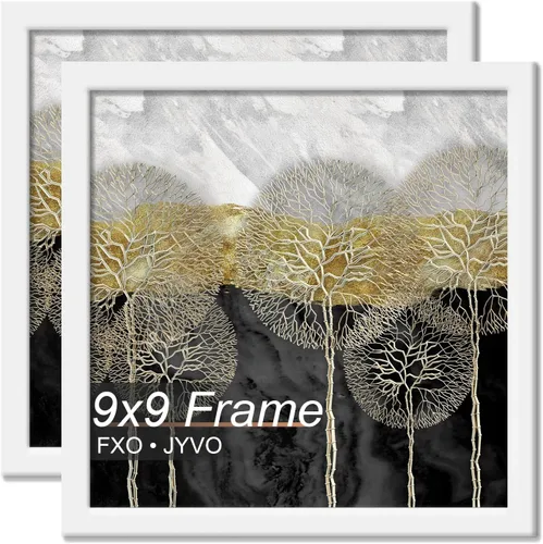 Vista 30 de Fxojyvo Marco de 4 x 4 pulgadas, marco negro para póster cuadrado de 4 x 4, peso ligero y altamente transparente, marco de 4 x 4 para pared, 1