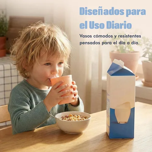 Vista 8 de MASTERCOOK 6 Piezas de Tazas Pequeñas Reutilizables – 8 oz Vasos Irrompibles para Beber – Tazas para Niños Pequeños para Agua, Jugo, Leche – Vasos