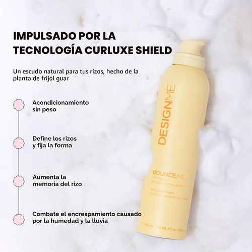 Vista 5 de Design.Me BOUNCE.ME - Mousse para rizos Mousse ligero para definir rizos para cabello ondulado y rizado, control de encrespamiento, resistente a