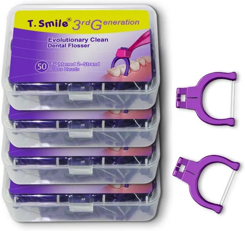 Vista 10 de T.Smile Evolutionary Clean - Kit de recambios de hilo dental más mango largo (1 mango + 100 recambios)