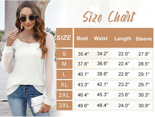 Vista 5 de WIHOLL Blouse Tops for Women Loose Fit Long Sleeve Shirts Square Neck Tops