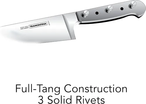 Vista 6 de Tramontina Pro Series - Cuchillo de chef forjado de 8 pulgadas, cuchillos de cocina de acero de alto carbono sin manchas para cocinar