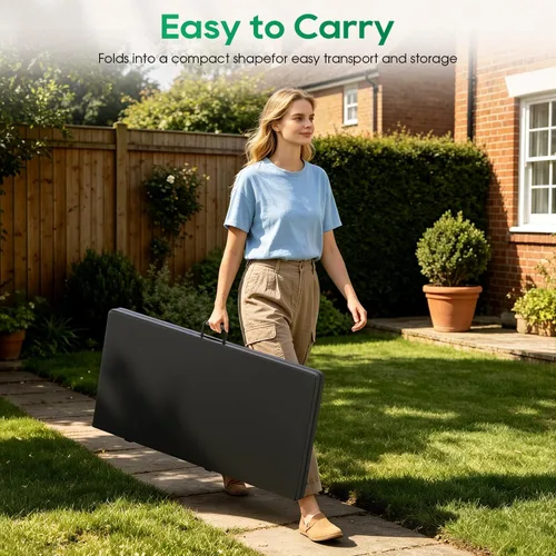 Vista 4 de BestOffice Mesa de tarjetas plegable negra cuadrada de 34 pulgadas