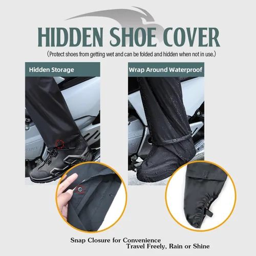 Vista 3 de Traje de lluvia impermeable para hombres, chaquetas de lluvia ligeras y pantalones reflectantes portátiles para motocicleta, ciclismo