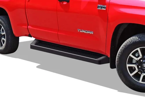 Vista 9 de Estribos iBoard para 2007-2017 Toyota Tundra Double Cab Pickup 4-Door, Negro Aluminio negro
