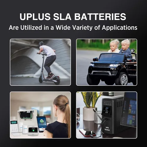 Vista 6 de UPLUS - Batería AGM recargable de 12 voltios y 9 Ah, batería LP12-9 SLA con terminales F2, reemplaza baterías de 12 V 7 Ah 8 AH aptas para APC UPS
