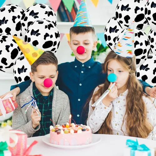 Vista 4 de 25 globos de vaca divertidos con estampado de vaca para fiesta de vaqueros, temática de vaquero occidental, suministros de recuerdo de fiesta