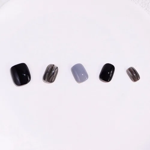 Vista 38 de LIGHT RAIN - Uñas a presión medianas con diseño de galaxia Andromeda, de lujo, reutilizables, de siete capas, con acabado UV, uñas postizas hechas a