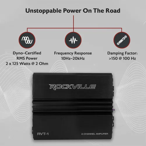 Vista 2 de Rockville RVA-M2 Amplificador de 2500 W pico/625 W CEA RMS