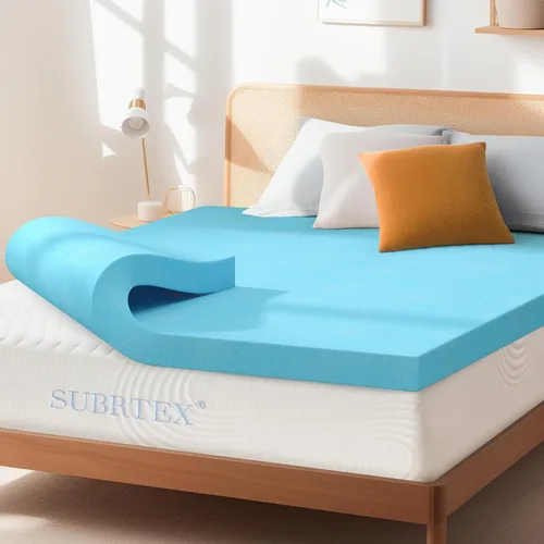 Vista 3 de Subrtex Cubrecolchón de Espuma Viscoelástica, Cubrecolchón de Espuma Viscoelástica con Infusión de Gel, Cubrecolchón para Personas que Duermen