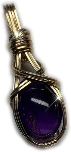 Vista 7 de Colgante de cristal de cuarzo rosa de 14 quilates, calidad AAA relleno de oro, varita de corazón, reiki Energy Romance, con elegante caja de regalo
