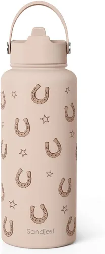 Vista 25 de Regalo de repostería para mujeres, botella de agua de acero inoxidable de 32 oz con tapa y popote, botellas aisladas estéticas de dulces, regalos