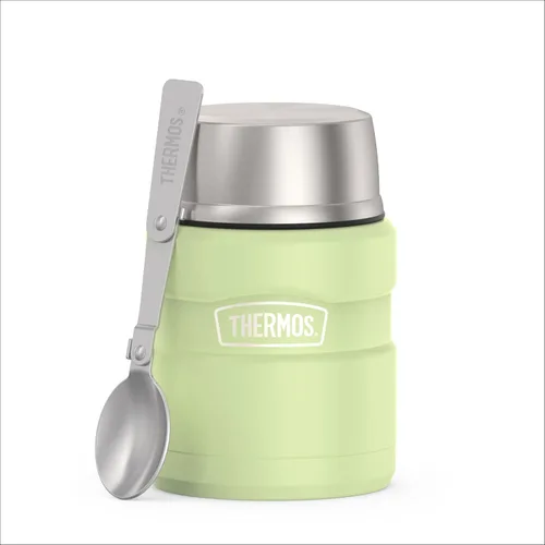 Vista 11 de THERMOS Stainless King - Tarro de alimentos aislado al vacío con cuchara, 16 onzas, verde militar mate Stainless Steel Insulated Food Container