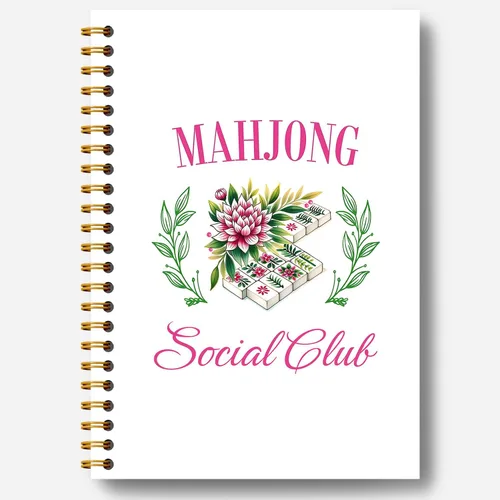 Vista 11 de Mahjong Accessories Notebook, Mahjong Gifts for Women Journal, Gifts for Mahjong Players Journal, Mahjong Hardcover Spiral Notebooks 5.5x8.3 Inch