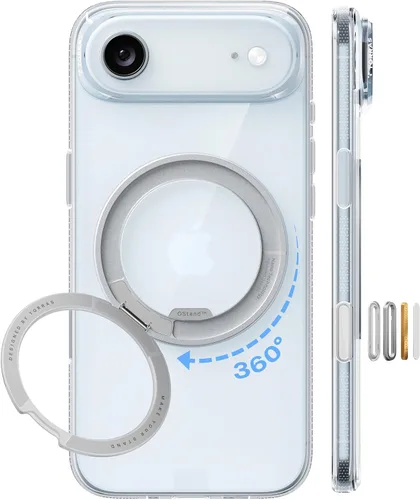 Vista 15 de TORRAS Soporte Magnético 360 para Funda de iPhone 16 Pro, Ostand 3.0 [Compatible con MagSafe] [4X Grado Militar Resistente a Golpes] Cubierta