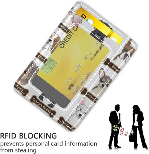 Vista 3 de Cartera minimalista delgada, bolsillo frontal RFID bloqueo de cuero titular de la tarjeta de crédito, Multi 19