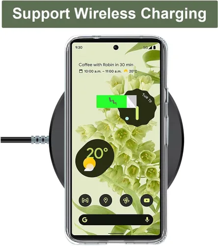 Vista 7 de Unov Funda para Pixel 6a, transparente con diseño, ajuste delgado, buen agarre, funda de teléfono en relieve, cubierta protectora a prueba de Flor