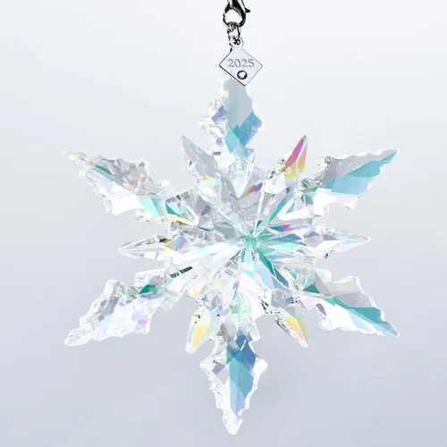 Vista 12 de Adorno de árbol de Navidad de edición Maxistal 2024, copo de nieve de cristal con estrella, adorno para árbol de Navidad, decoración para el hogar