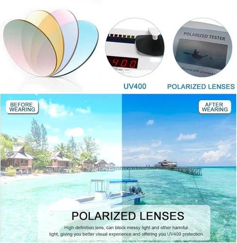 Vista 5 de MALIDAK Gafas de sol flotantes gafas de sol flotantes polarizadas TPX gafas de sol con funda para hombre