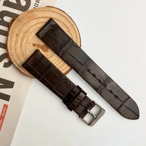 Vista 2 de vinacreations Mens Quick Release Alligator Leather Watch Band Crocodie Replacement Wristwatch Strap for Classic and Smart Watch 18mm 19mm 20mm 21mm