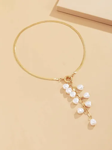 Vista 3 de WDIRARA Collar de cadena larga de serpiente Twist Y Lariat para mujer