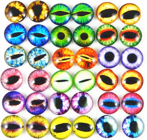 Vista 12 de juliewang Wholesale en bulk Assorted Ojo de dragón Cubiertos Cabochons de vidrio redondas para hacer Muñeca y la joyería Configuración