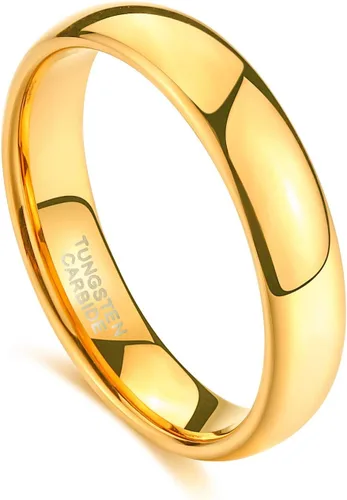 Vista 2 de TRUMIUM - Anillo de boda unisex de tungsteno, redondeado, oro, oro rosa y plata, 2, 4, 6 y 8 mm, altamente pulido, ajuste cómodo, 4-15