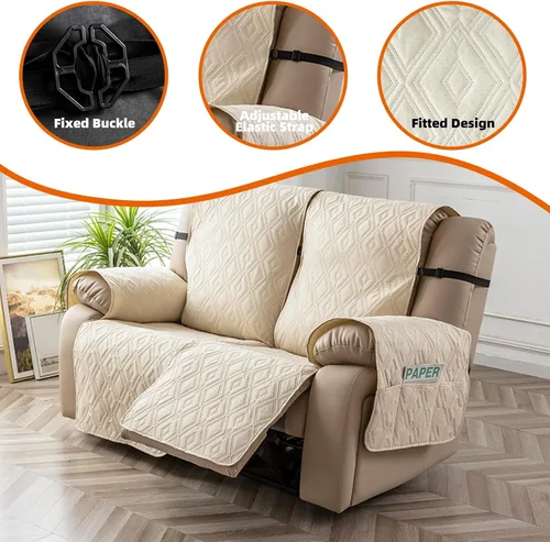 Vista 6 de Genina - Funda impermeable para sillón reclinable de dos plazas, funda antideslizante para sofá, funda para sofá reclinable de 2 plazas, funda