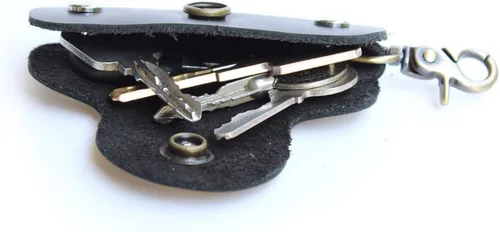 Vista 4 de Handmade Thick Cowhide Hook Small Key Bag Keycases key organizer Vintage