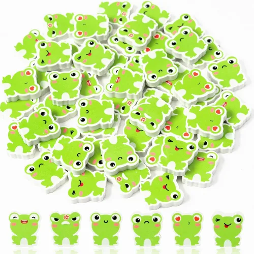 Vista 7 de Haooryx Colorful Happy Face Erasers, 60Pcs Mini Pencil Rubber Erasers Bulk