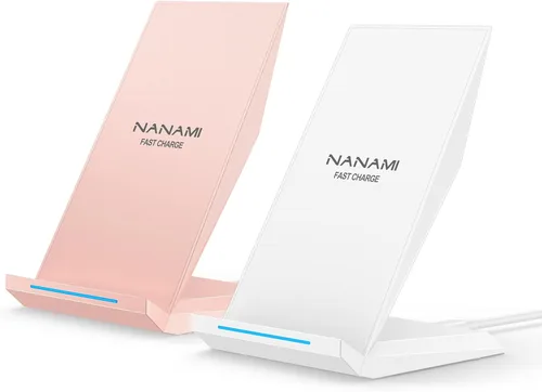 Vista 9 de Cargador inalámbrico rápido, [2 unidades] Soporte de carga inalámbrico certificado NANAMI Qi compatible con iPhone 17/17 Air/17 Pro/17 Pro