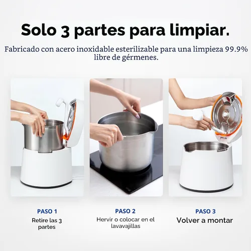 Vista 3 de Carepod One - Humidificador de Acero Inoxidable para Habitación Grande, Silencioso y Seguro para Bebé, Solo 3 Partes Lavables y Fácil de Limpiar