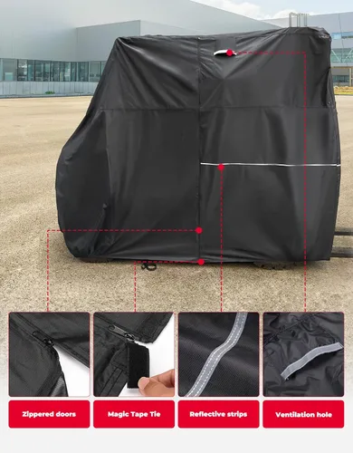 Vista 8 de KEMIMOTO Cubierta para carretilla elevadora, cremallera lateral fácil de conseguir artículos escotilla resistente 420D Oxford compatible