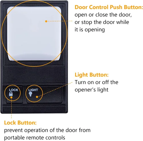 Vista 5 de Para LiftMaster 41A5273-1 Panel de control multifunción, paneles de repuesto de puerta de garaje de pared con cable para 78LM 81lm, 371lm, 971lm