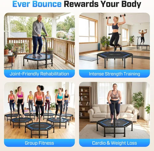 Vista 3 de ANCHEER Rebotador de trampolín de 50 pulgadas para adultos, interior/hogar