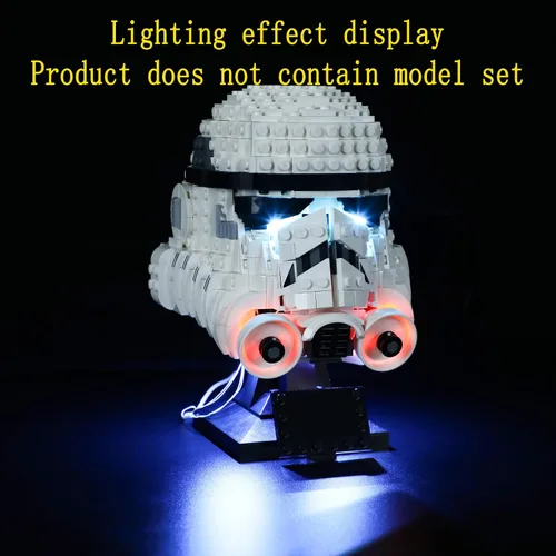 Vista 5 de GEAMENT Kit de luz LED compatible con casco Lego Stormtrooper - Juego de iluminación para modelo de construcción 75276