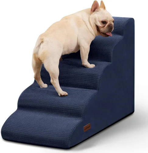 Vista 21 de Aodisman Escaleras para perros y gatos pequeños,Rampa para mascotas de 3 Beige