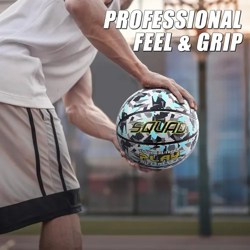 Vista 2 de SQUAD NightPlay Baloncesto Reflectante Tamaño 5, Tamaño 7 - Baloncesto Holográfico Genial con Brillo para Juego Nocturno, Regalo Ideal para Niños