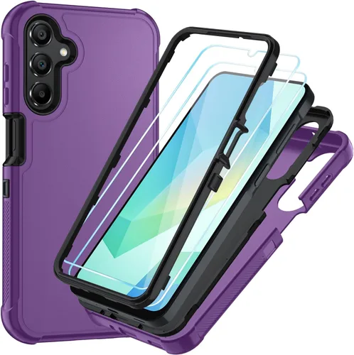 Vista 11 de Funda para Samsung Galaxy A16 5G: Cubierta de Teléfono a Prueba de Golpes de 3 Capas con Protector de Pantalla HD, Protección Híbrida Protectiva