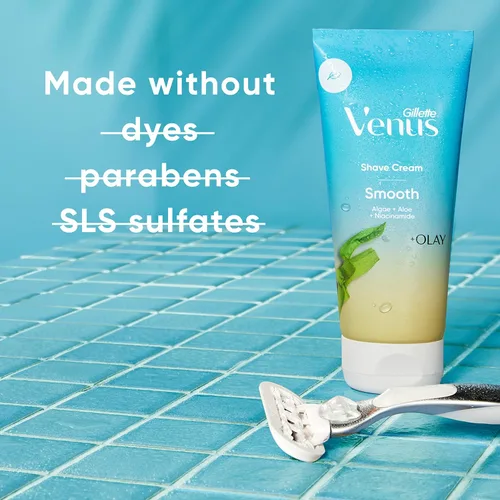 Vista 3 de Gillette Venus Smooth plus Olay Crema de afeitar para mujer, 3 unidades, 6 onzas